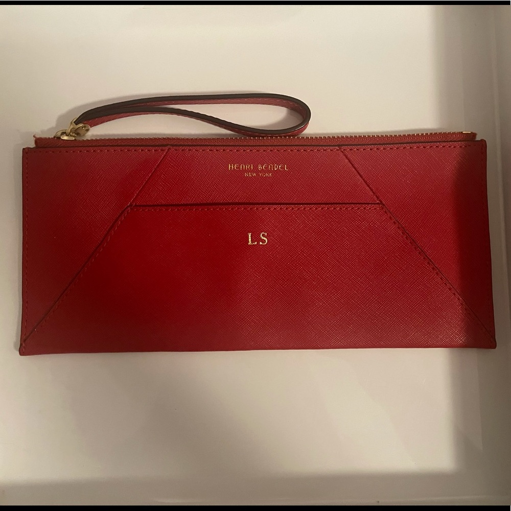 Henri Bendel Monogram Envelope Wristlet